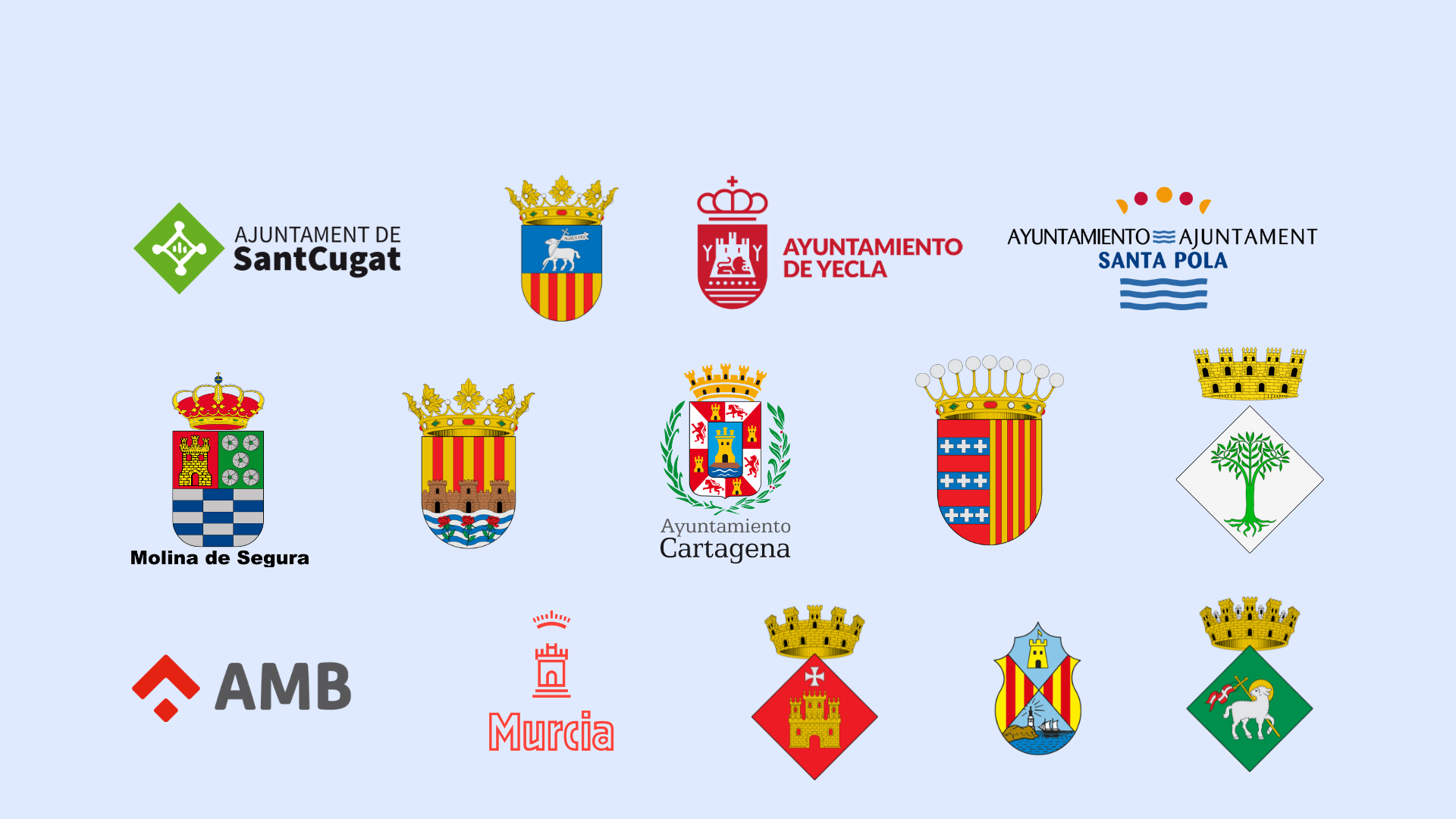 Escudos de los ayutamientos que son nuestros clientes
